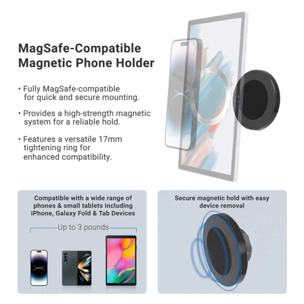 Expandable Mobile Device Holder, CaddyBar, Universal Fit