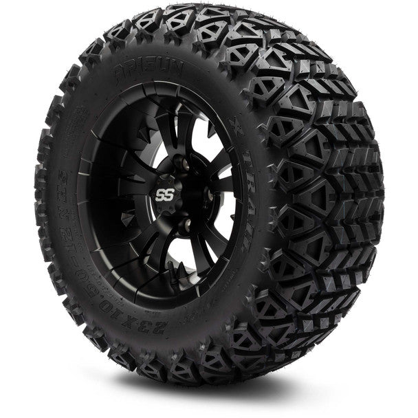 MODZ® 12" Vampire Matte Black Wheels on 23x10.50-12 Arisun X-Trail Tire