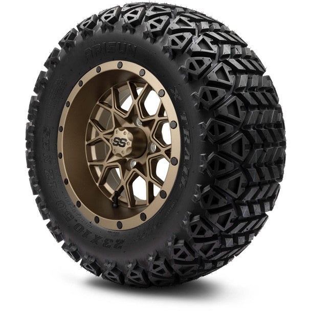 MODZ® 12" Vortex Matte Bronze Wheels on 23x10.50-12 Arisun X-Trail Tire