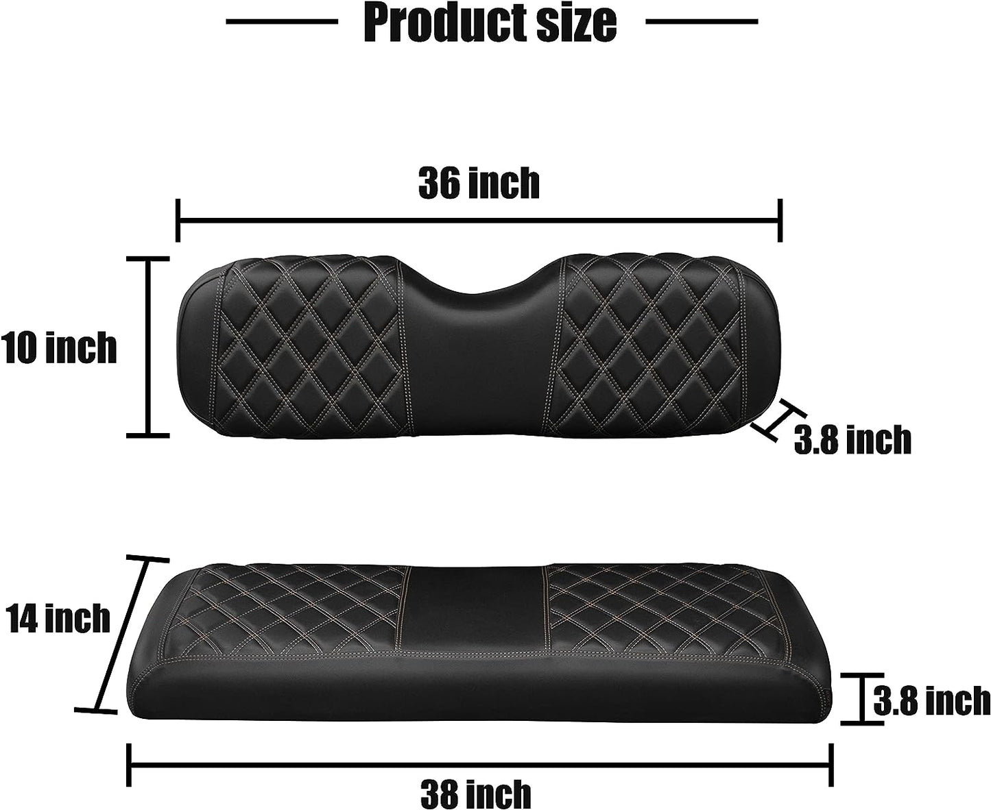 Nokins Seat Cover (Black with Brown Stitching) EZGO RXV
