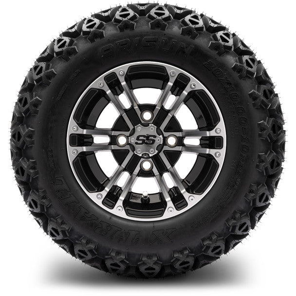 MODZ® 10" Enforcer Machined Black Wheels on 20x10.00-10 X-Trail All-Terrain Tire