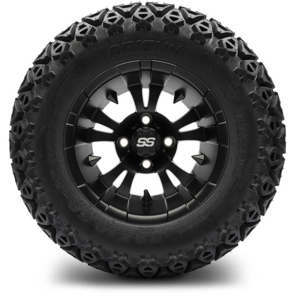 MODZ® 12" Vampire Matte Black Wheels on 23x10.50-12 Arisun X-Trail Tire