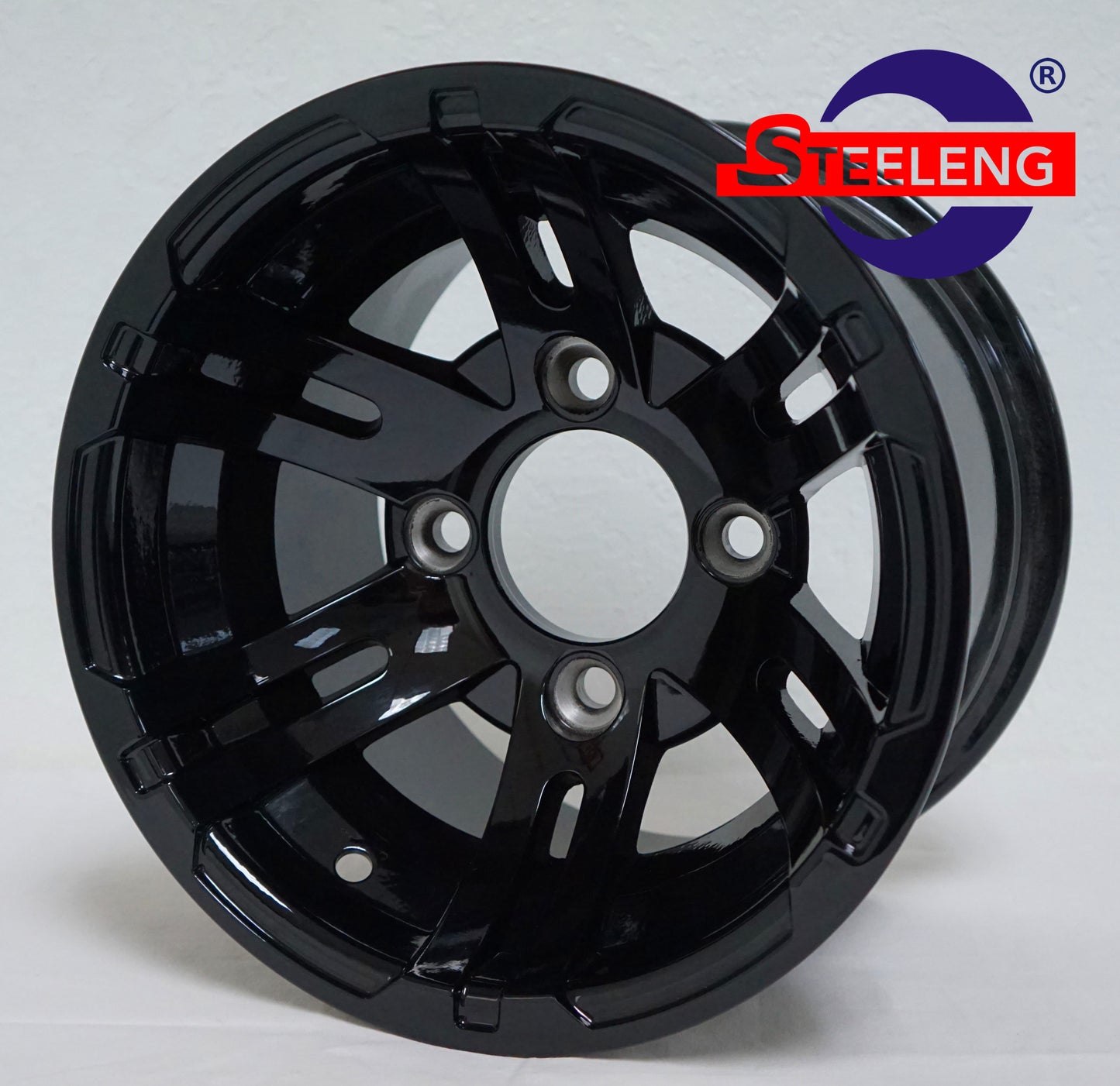 10″X7″ BLACK ‘BULLDOG’ ALUMINUM ALLOY WHEELS / 205/65-10 Tire