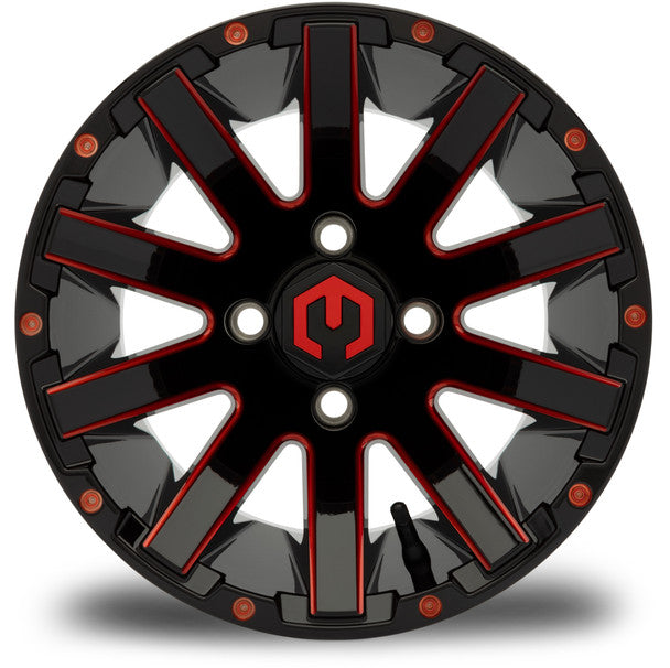 MODZ® Mauler Red & Black 12" Golf Cart Wheel