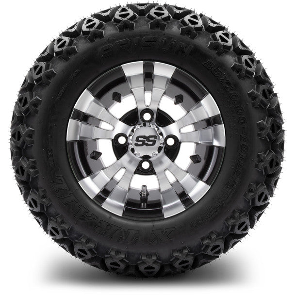 MODZ® 10" Vampire Machined Black Wheels on 20x10.00-10 X-Trail All-Terrain Tire