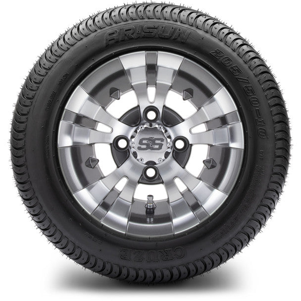 MODZ® 10" Vampire Gunmetal Wheels on Arisun Cruze 205/50-10 Street Tire MODZ