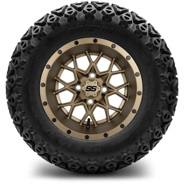 MODZ® 12" Vortex Matte Bronze Wheels on 23x10.50-12 Arisun X-Trail Tire