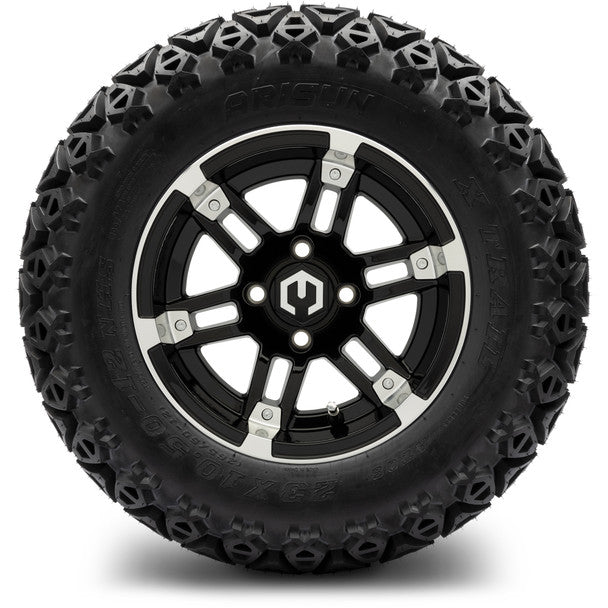 MODZ® 12" Aftershock Machined Black Wheels on 23x10.50-12 Arisun X-Trail Tire