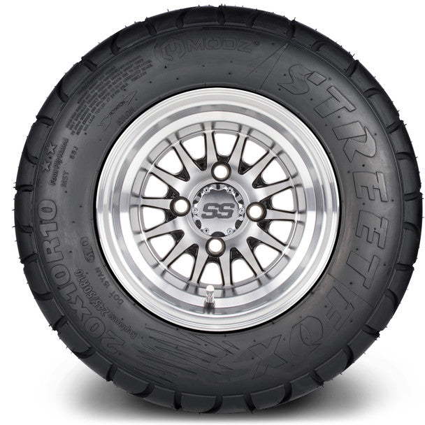 MODZ® 10" Medusa Machined Black Wheels on 20x10-10 MODZ Street Fox Radial Tire