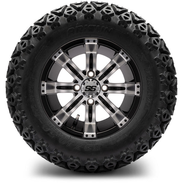MODZ® 12" Tempest Machined Black Wheels on 23x10.50-12 Arisun X-Trail Tire