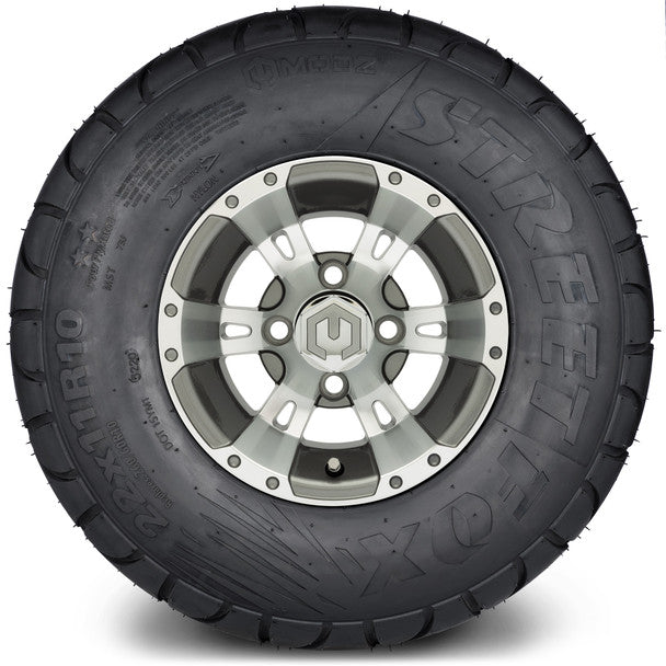 MODZ® 10" Ambush Gunmetal Wheels on 22x11.00-10 MODZ Street Fox Radial Tire