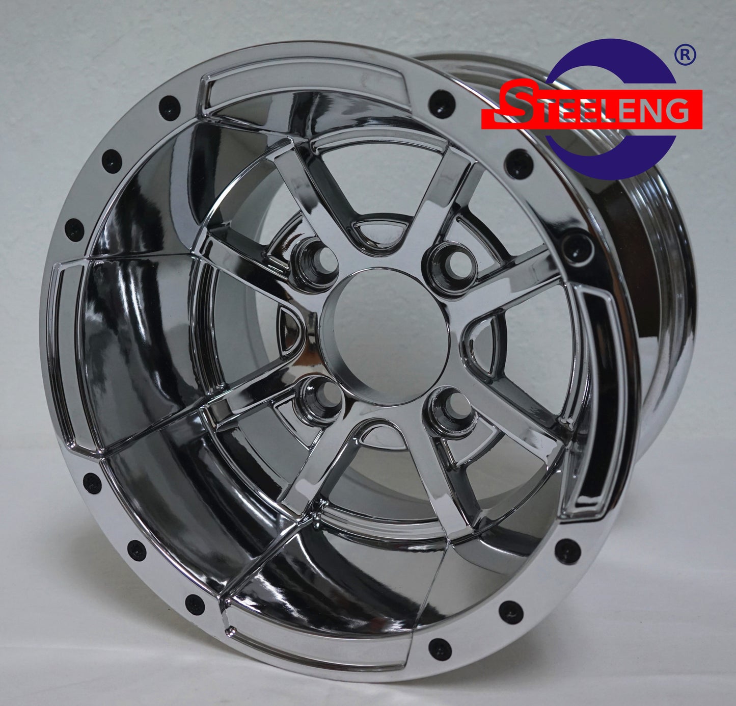 STEELENG 10” Chrome ‘STORM TROOPER’ wheels with 18"x9"-10" All Terrain tires