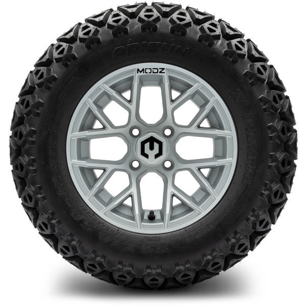 MODZ® 12" Matrix Silver Wheels on 23x10.50-12 Arisun X-Trail Tire