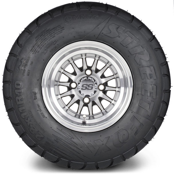 MODZ® 10" Medusa Machined Black Wheels on 22x11.00-10 MODZ Street Fox Radial Tire