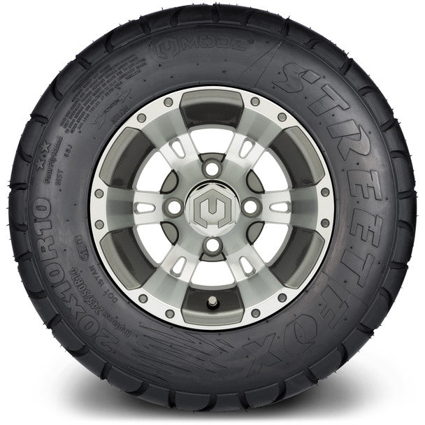 MODZ® 10" Ambush Gunmetal Wheels on 20x10-10 MODZ Street Fox Radial Tire