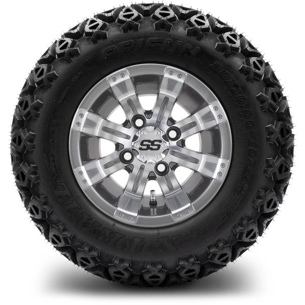 MODZ® 10" Tempest Gunmetal Wheels on 20x10.00-10 X-Trail All-Terrain Tire