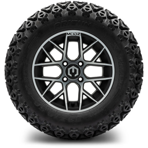 MODZ® 12" Matrix Machined Matte Black Wheels on 23x10.50-12 Arisun X-Trail Tire