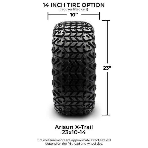 MODZ® 14" Renegade Glossy Black with Ball Mill Wheels & Off-Road Tires Combo