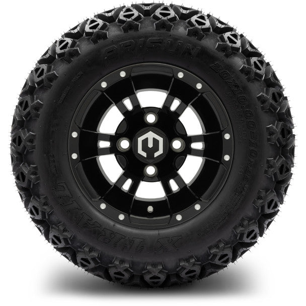 MODZ® 10" Ambush Glossy Black Wheels on 20x10.00-10 X-Trail All-Terrain Tire