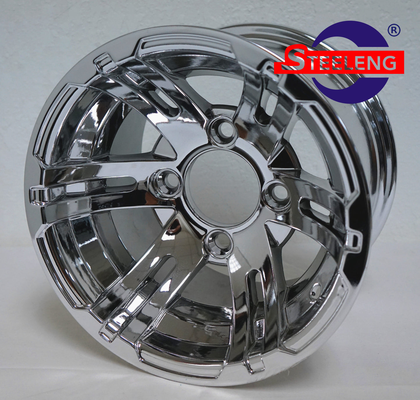 STEELENG 10” Chrome BullDog wheels with 205/65-10 Street Tires