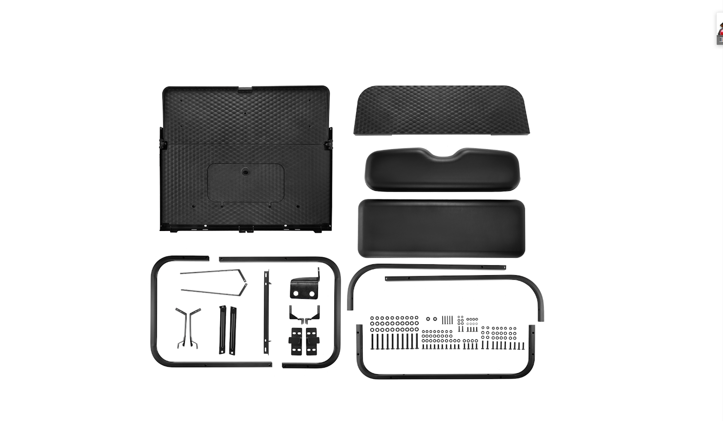 Club Car DS Older Style Rear Seat Kit 1982-2000.5 (Black Cushions)