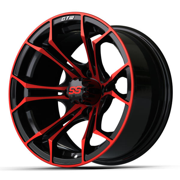 14″ GTW® Spyder Black with Red Accents Wheel