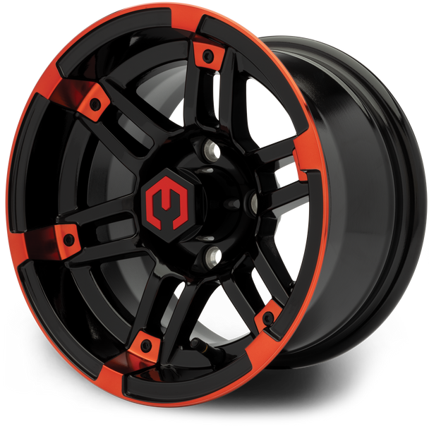 MODZ® Aftershock Red & Black 12" Golf Cart Wheel