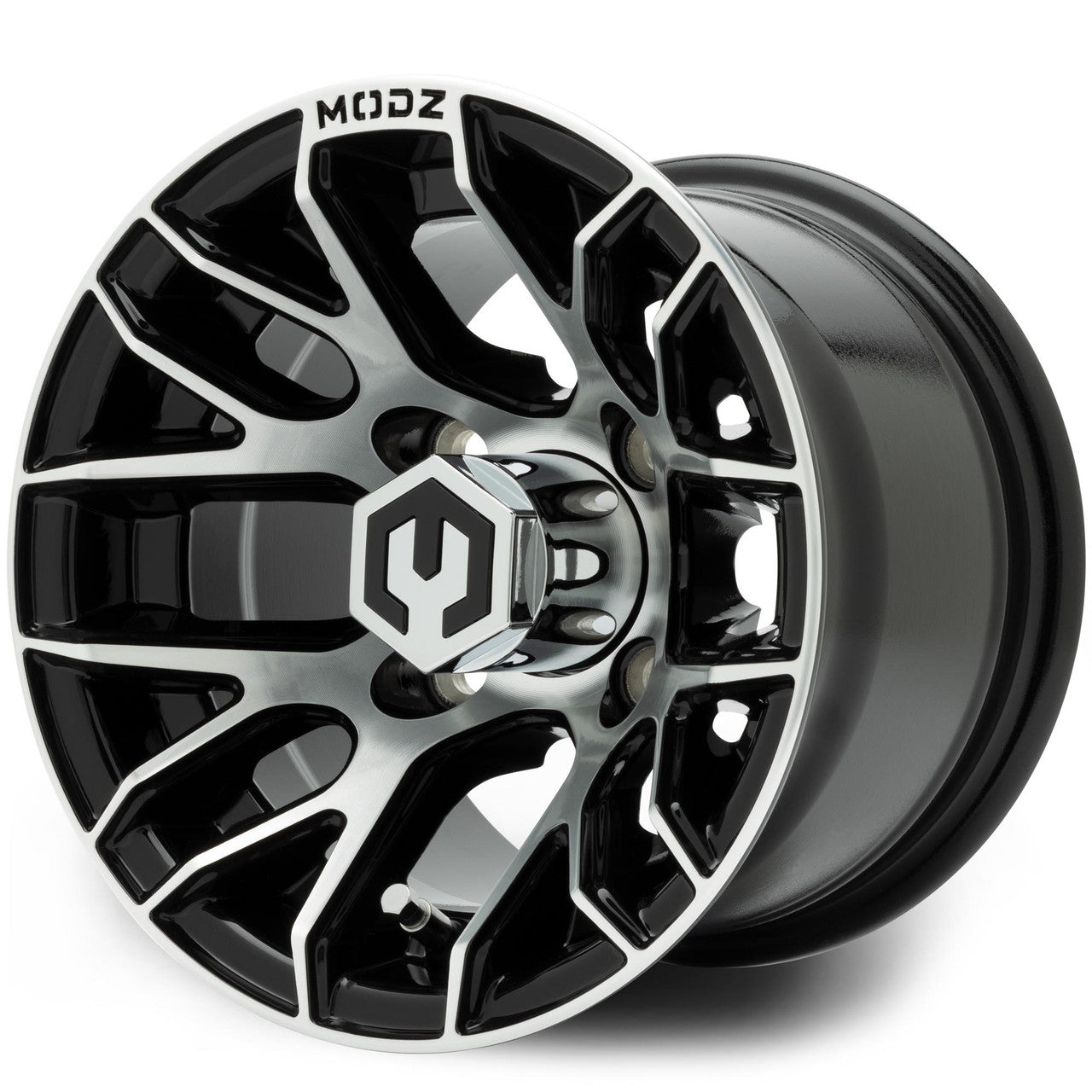 MODZ® Matrix Machined Black 10" Golf Cart Wheel