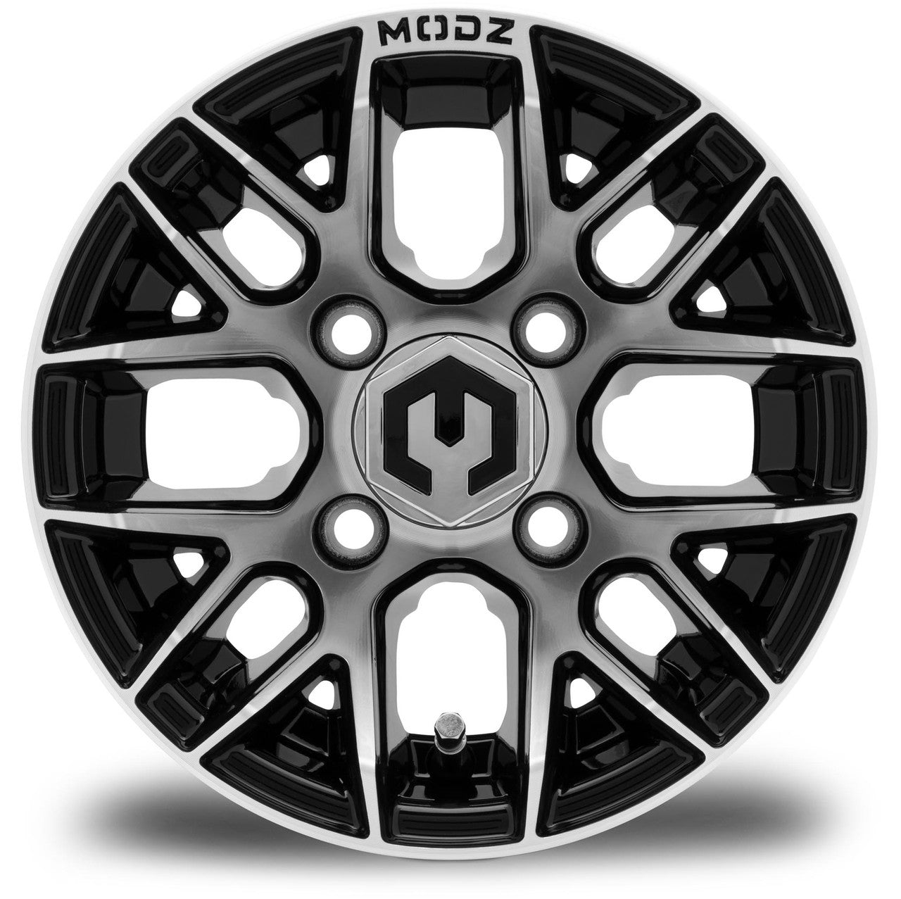 MODZ® Matrix Machined Black 10" Golf Cart Wheel
