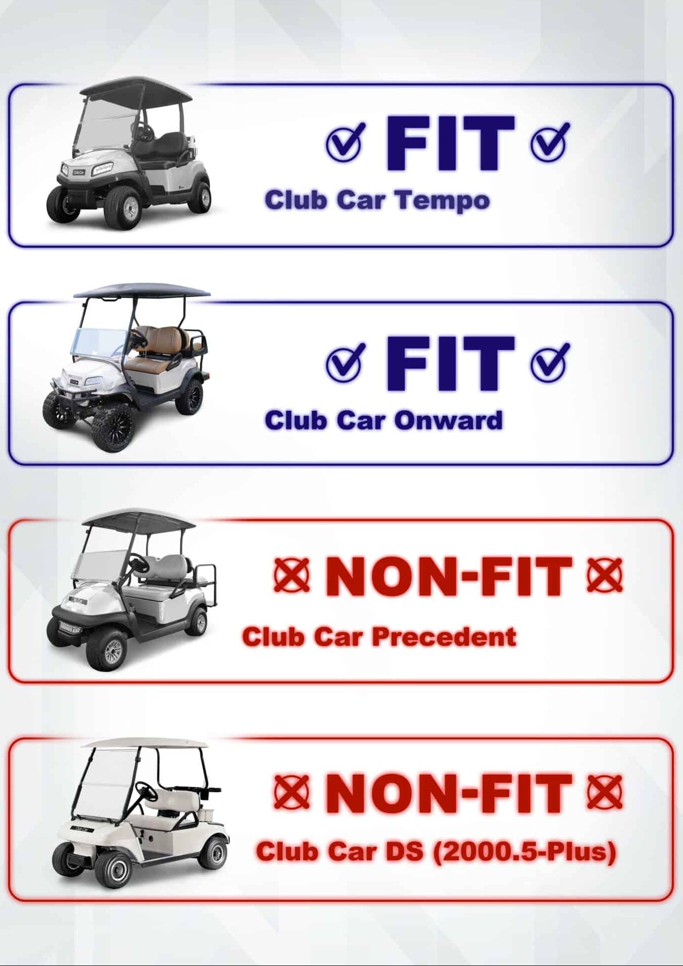 Club Car Golf Cart TEMPO/ONWARD Basic LED Light Kit 2018+
