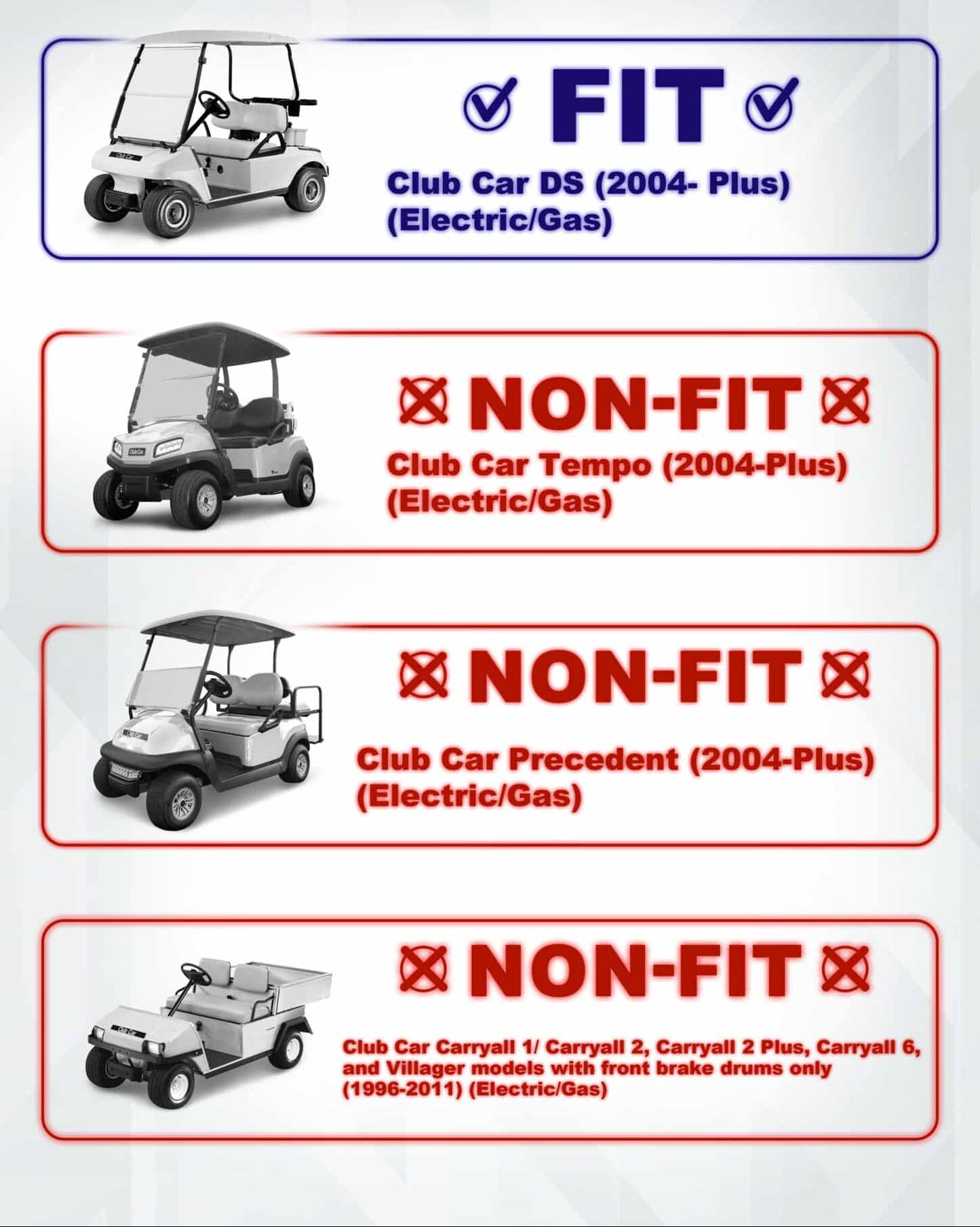 6" Club Car DS Heavy Duty Double A-Arm Lift Kit (2004.5-2013) (Gas & Electric)