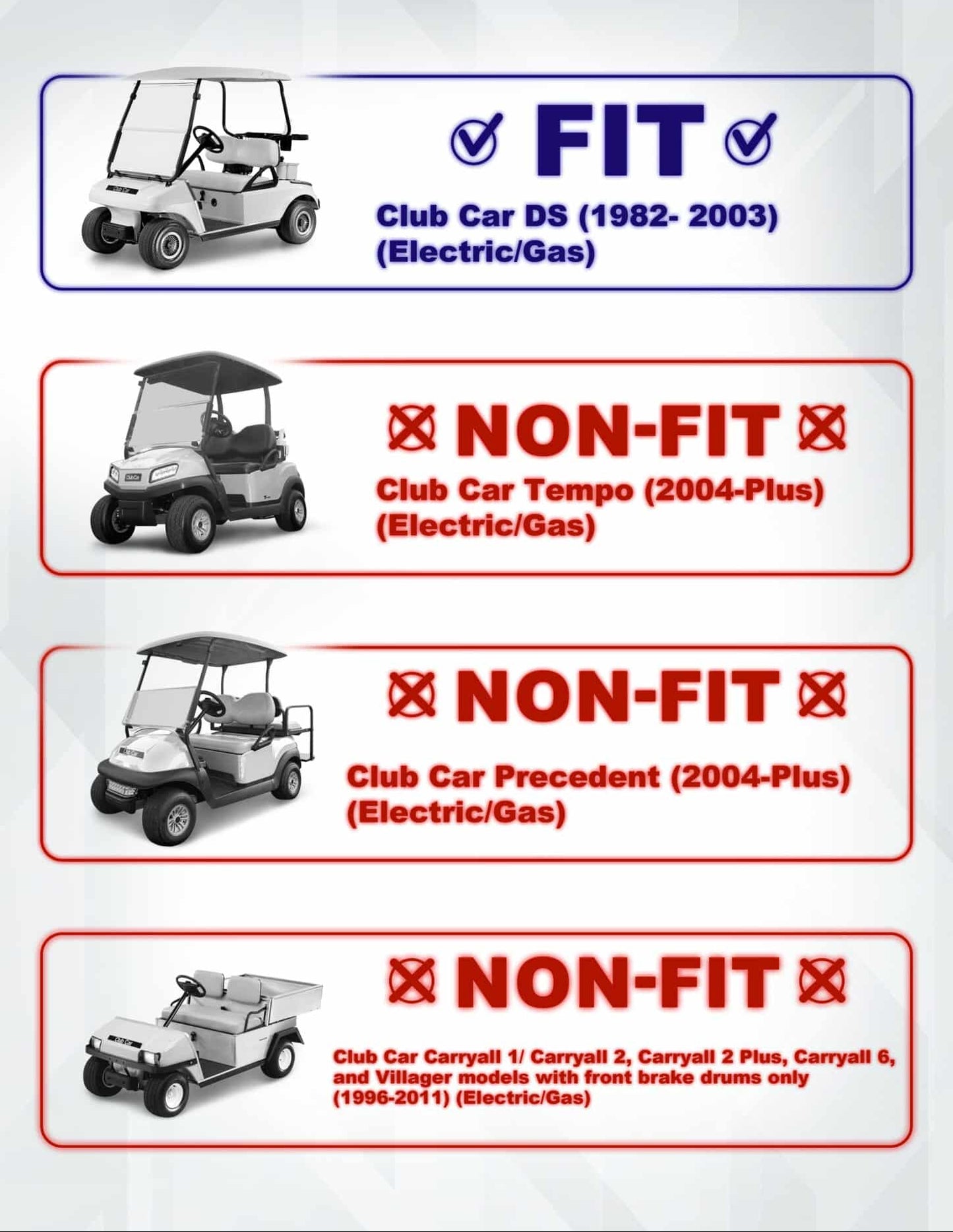 6″ Heavy Duty Built-In Coil-Over Shocks A-Arm for Club Car DS (1982-2003)