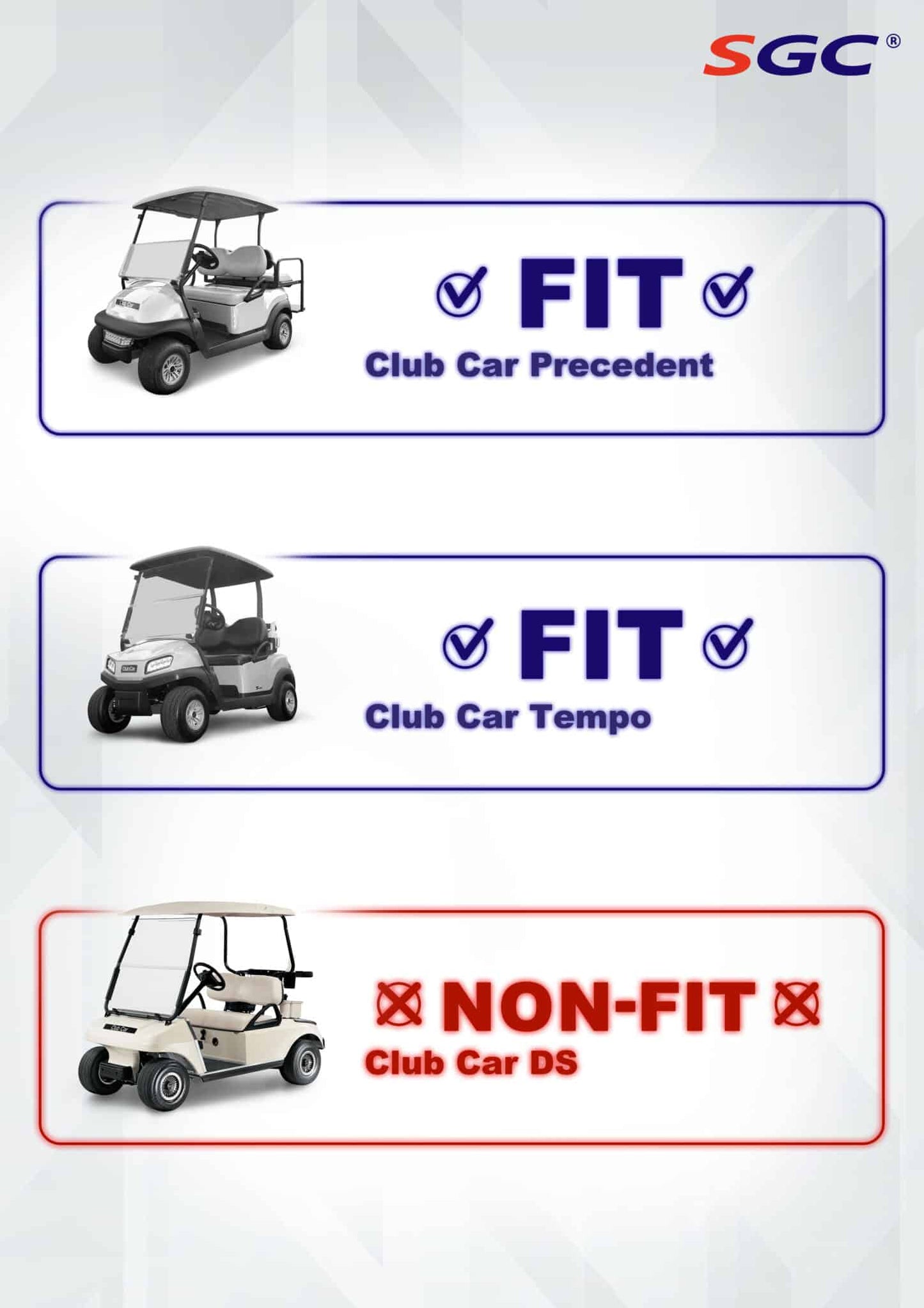 Club Car Precedent Golf Cart Nerf Bar Set (2004+)