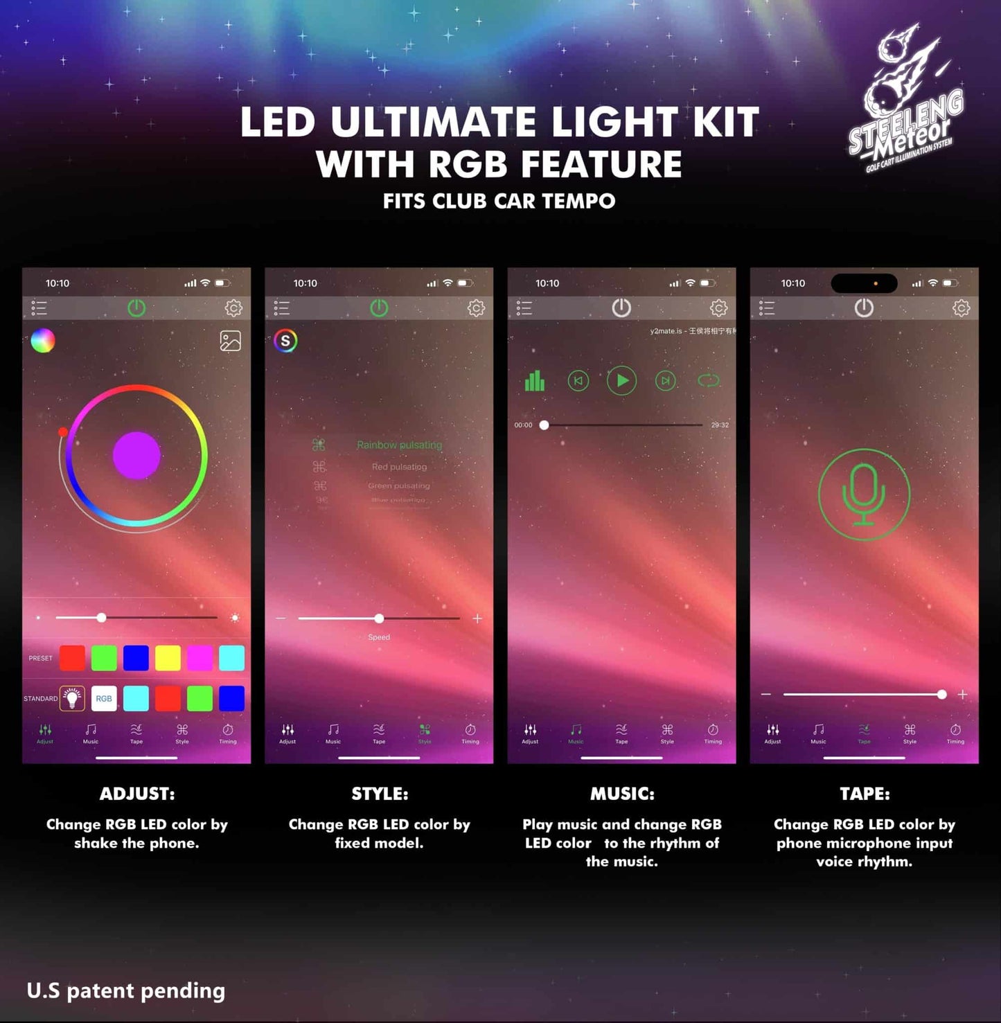 Club Car Tempo Street Legal LED Light Kit (Color Changing)