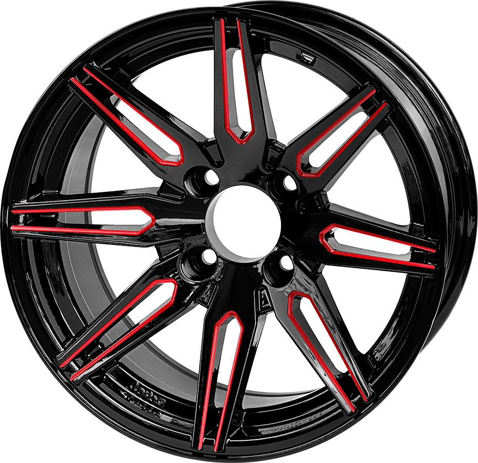 14″ Lynx Glossy Red/Black Wheel – Aluminum Alloy
