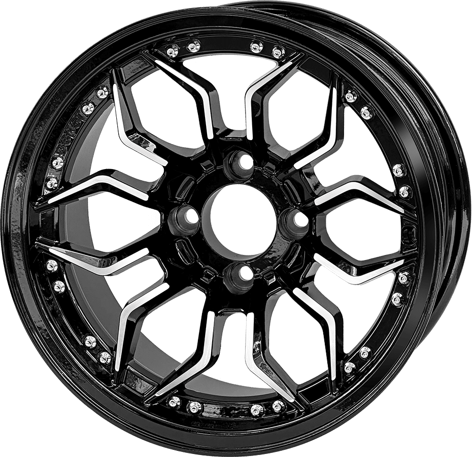 14″ Scorpion Machined Black Wheel – Aluminum Alloy