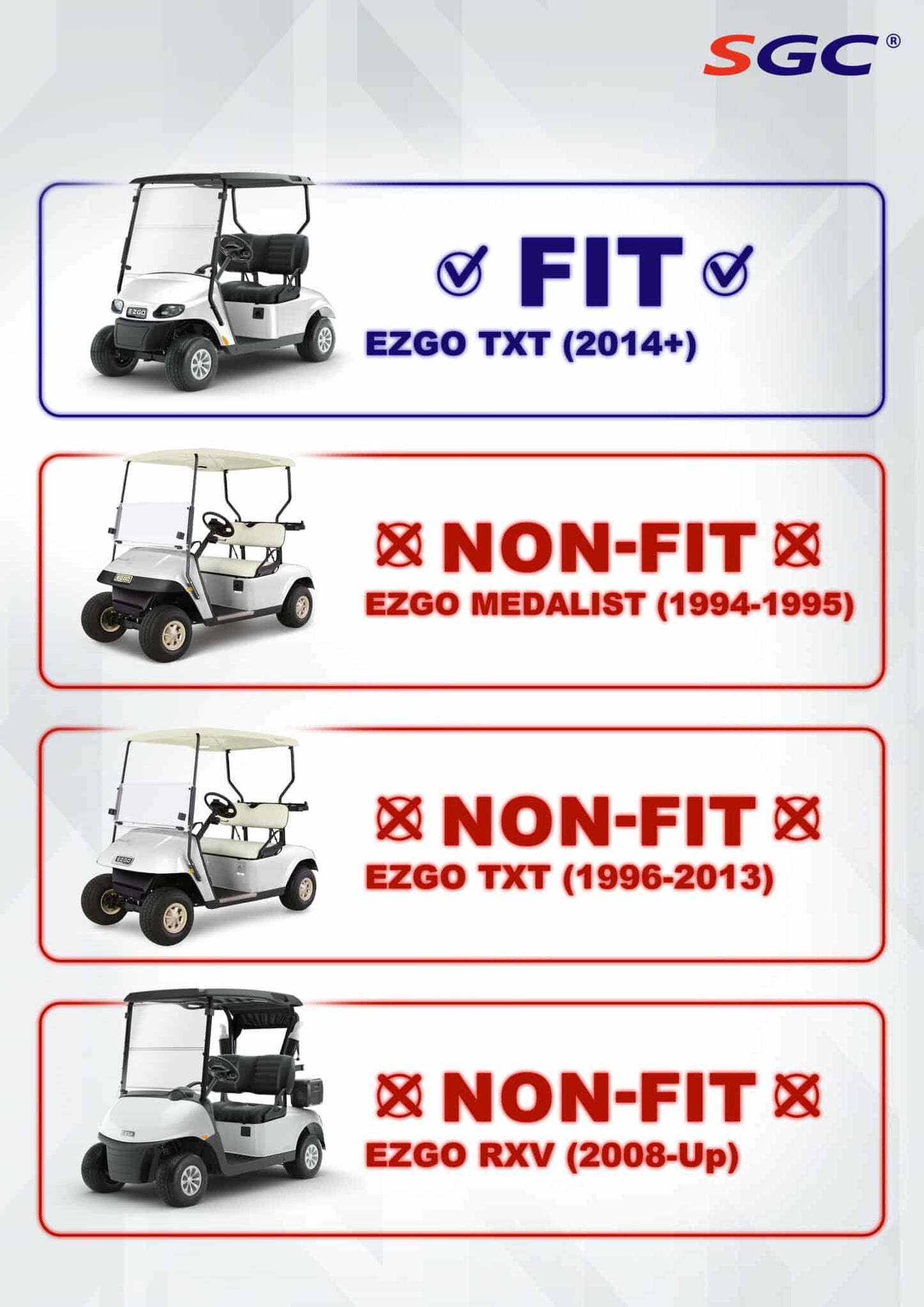 MOAB DOT Approved Windshield Clear Foldable for EZGO TXT (2014-up) (AS4)