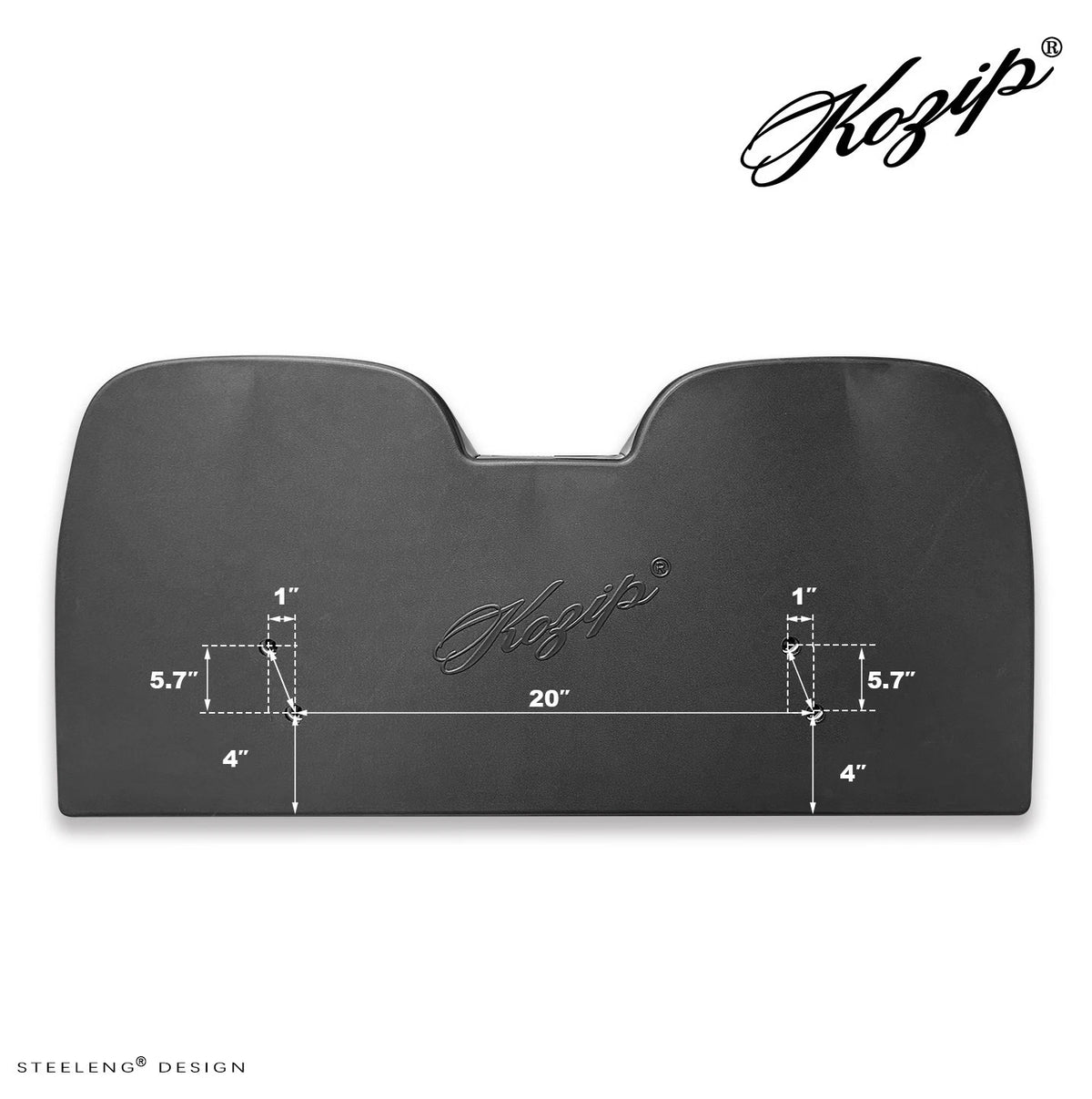 Kozip Aeris Front Seat Cushion Set – Black Base with White Piping – Black Cross Stitch for EZGO RXV/TXT