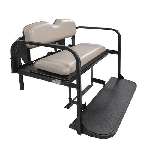 EZGO RXV Rear Seat Kit With Fold Down Pad (2008-2023) (Stone Beige Cushions)