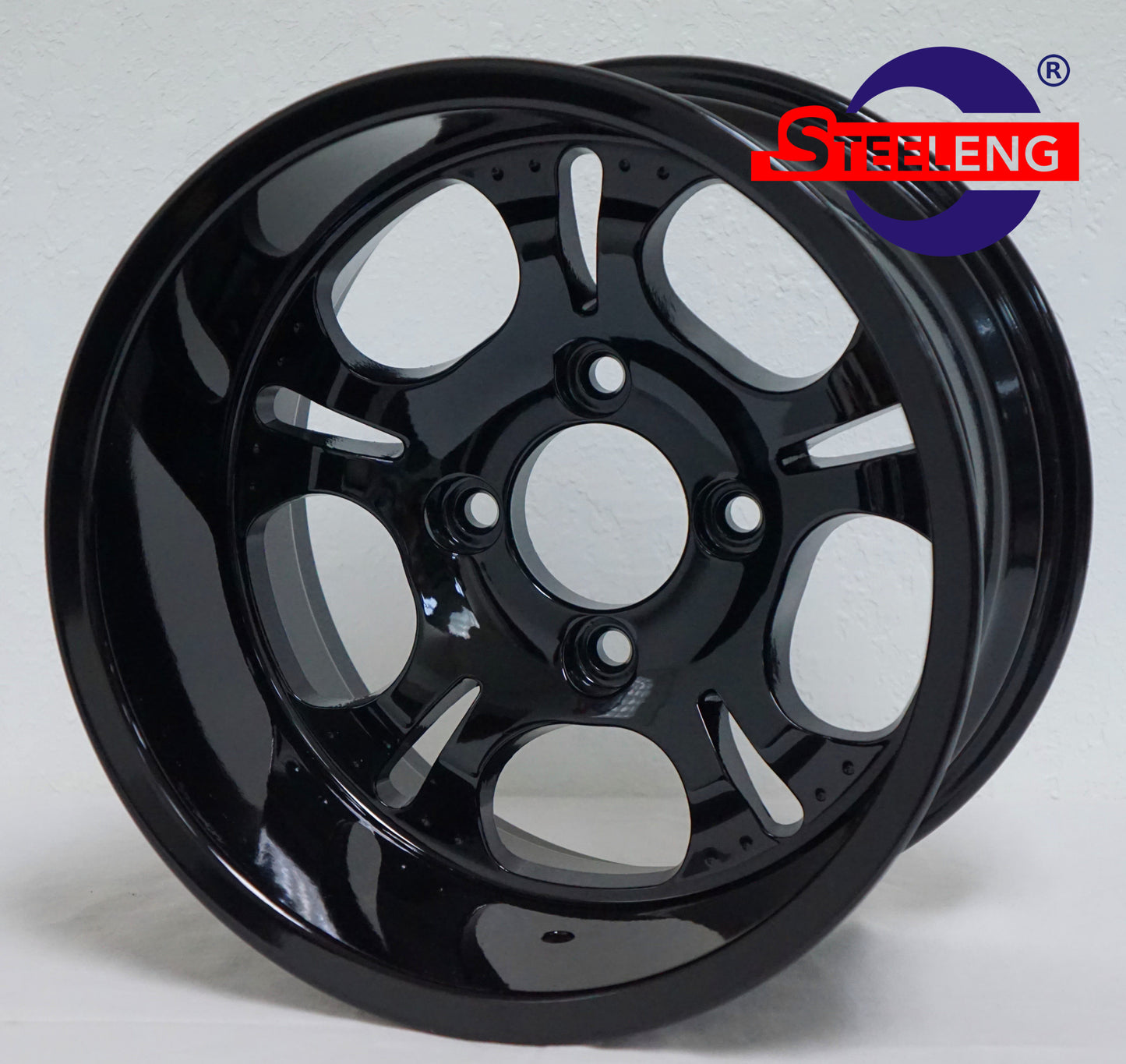 12"X7" BLACK 'DARKSIDE' ALUMINUM ALLOY WHEELS / Tires 20x10x12
