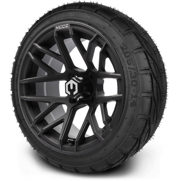 14" Matrix Matte Black Wheels & Street Tires Combo MODZ