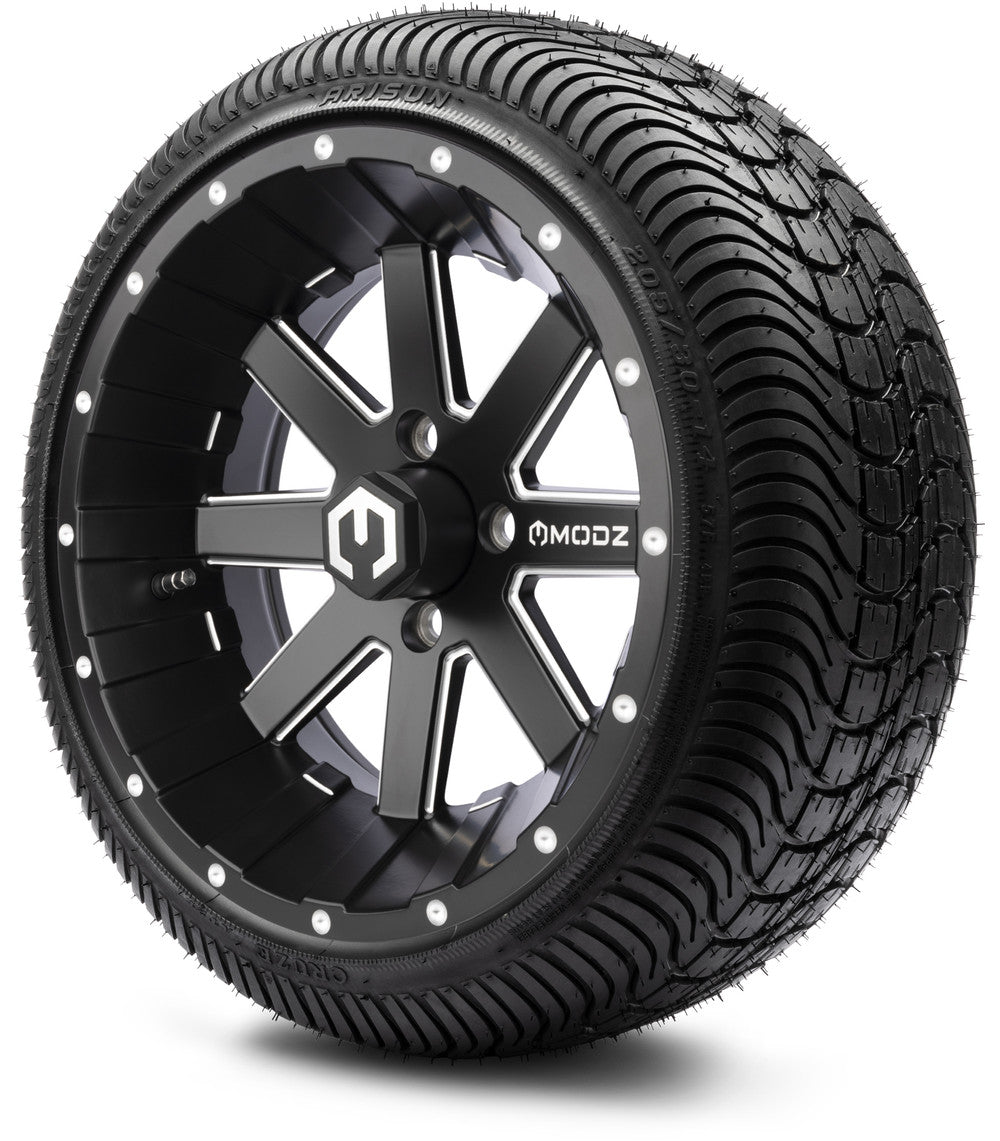 14" Assault Matte Black with Ball Mill Wheels & Street Tires Combo MODZ