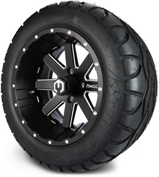 14" Assault Matte Black with Ball Mill Wheels & Street Tires Combo MODZ