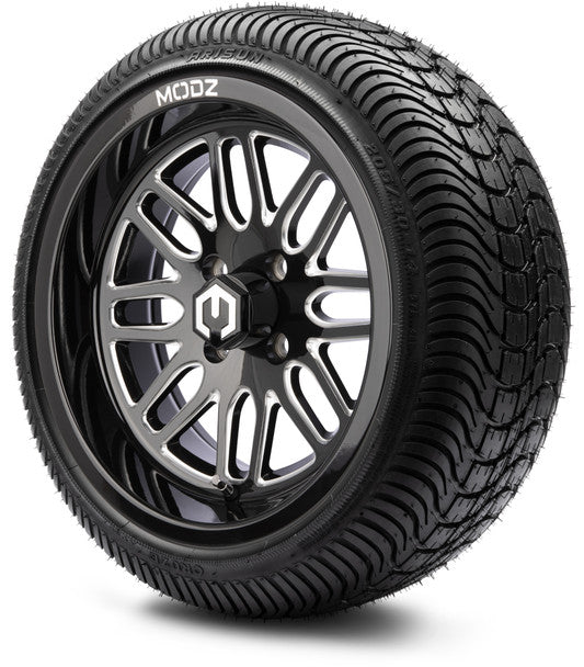 14" Mayhem Glossy Black with Ball Mill Wheels & Street Tires Combo MODZ
