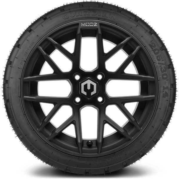 14" Matrix Matte Black Wheels & Street Tires Combo MODZ