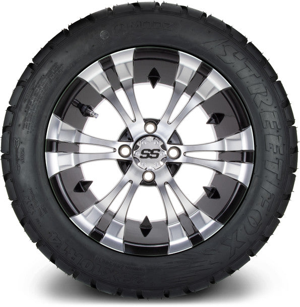 14" Vampire Machined Black Wheels & Street Tires Combo MODZ