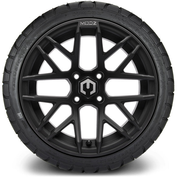 14" Matrix Matte Black Wheels & Street Tires Combo MODZ