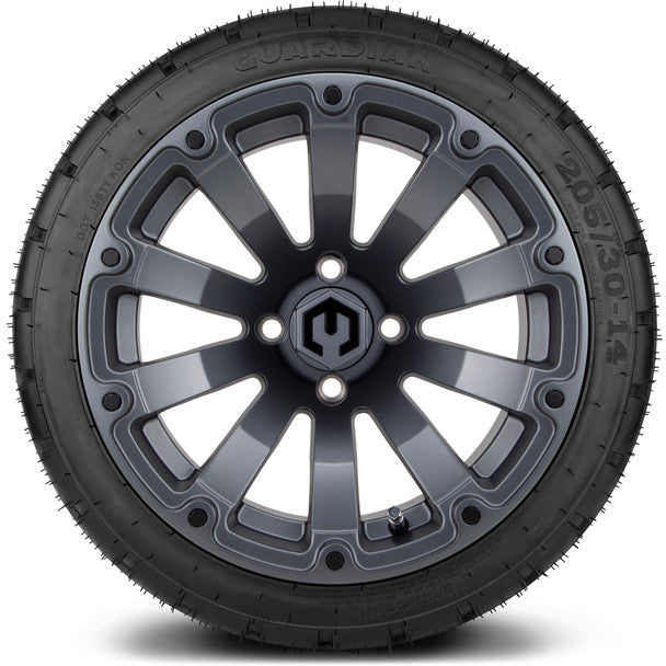 14" Bomber Matte Gunmetal Wheels & Street Tires Combo MODZ