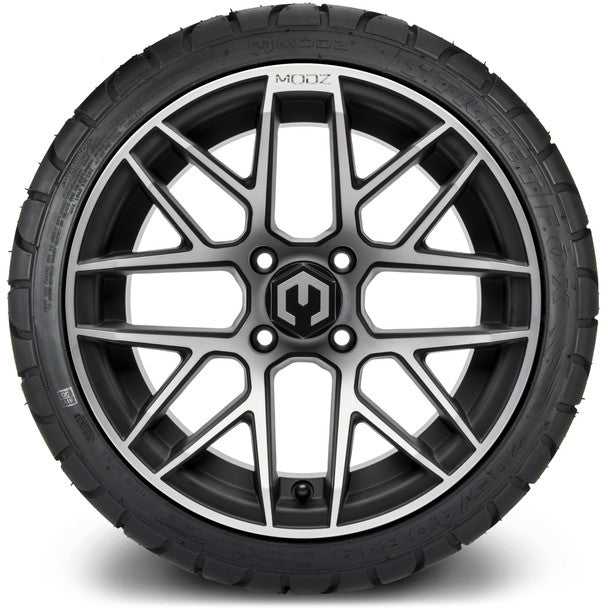 14" Matrix Machined Black Wheels & Street Tires Combo MODZ