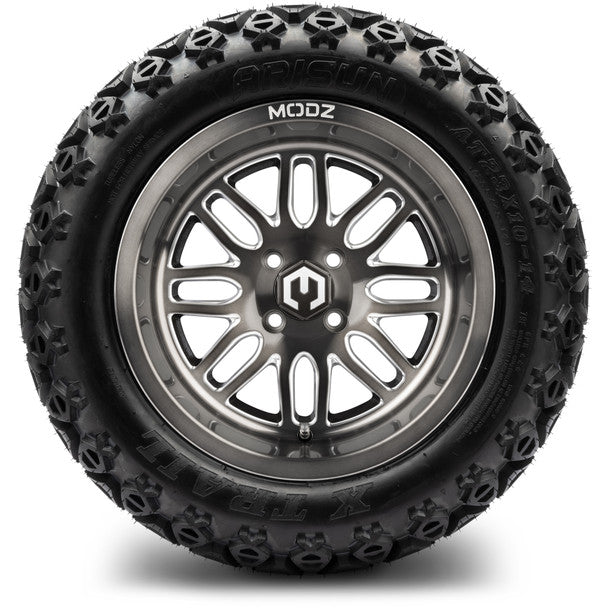 14" Mayhem Brushed Gunmetal with Ball Mill Wheels & Off-Road Tires Combo MODZ
